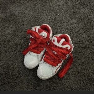 Lanvin Kids Red and White High-Top Sneakers